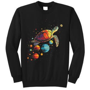 Turtler Planets Art Animal Colorful Graphic Turtle Sweatshirt