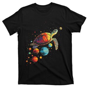 Turtler Planets Art Animal Colorful Graphic Turtle T-Shirt