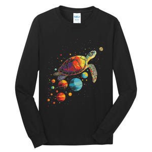 Turtler Planets Art Animal Colorful Graphic Turtle Tall Long Sleeve T-Shirt