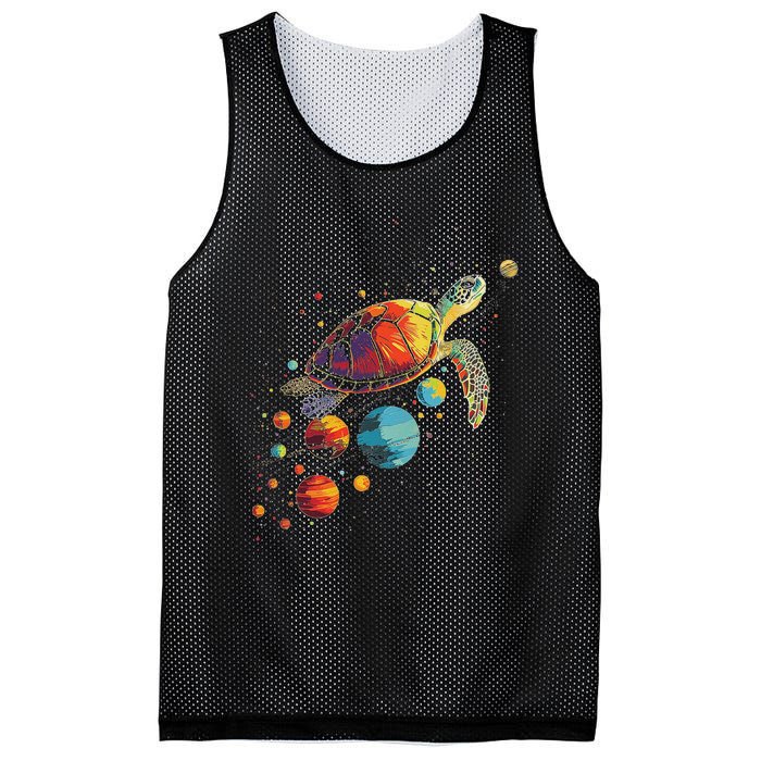 Turtler Planets Art Animal Colorful Graphic Turtle Mesh Reversible Basketball Jersey Tank