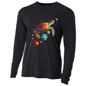 Turtler Planets Art Animal Colorful Graphic Turtle Cooling Performance Long Sleeve Crew