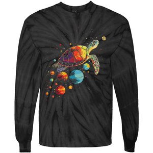 Turtler Planets Art Animal Colorful Graphic Turtle Tie-Dye Long Sleeve Shirt