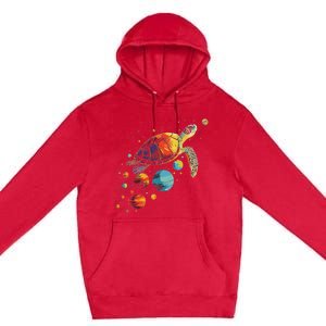 Turtler Planets Art Animal Colorful Graphic Turtle Premium Pullover Hoodie