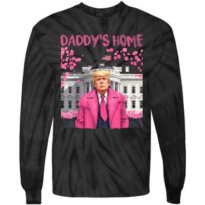 Trump President Again Daddys Home Take America Back Tie-Dye Long Sleeve Shirt