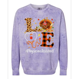 Thanksgiving Physician Assistant Love Thanksgiving Leopard Colorblast Crewneck Sweatshirt