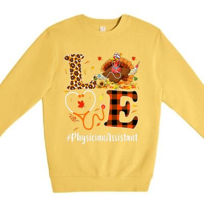 Thanksgiving Physician Assistant Love Thanksgiving Leopard Premium Crewneck Sweatshirt