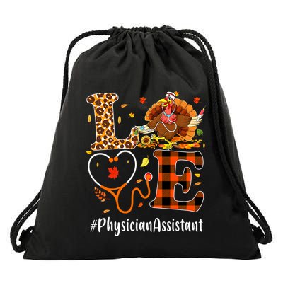 Thanksgiving Physician Assistant Love Thanksgiving Leopard Drawstring Bag
