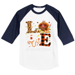 Thanksgiving Physician Assistant Love Thanksgiving Leopard Baseball Sleeve Shirt