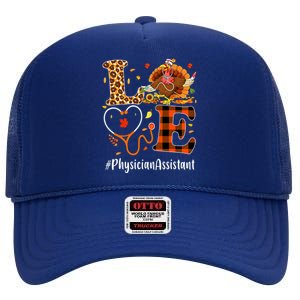 Thanksgiving Physician Assistant Love Thanksgiving Leopard High Crown Mesh Back Trucker Hat