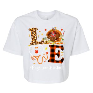 Thanksgiving Physician Assistant Love Thanksgiving Leopard Bella+Canvas Jersey Crop Tee