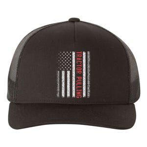 Tractor Pulling American Flag 4th of July Cool Novelty Yupoong Adult 5-Panel Trucker Hat