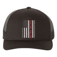 Tractor Pulling American Flag 4th of July Cool Novelty Yupoong Adult 5-Panel Trucker Hat