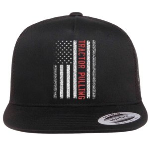 Tractor Pulling American Flag 4th of July Cool Novelty Flat Bill Trucker Hat