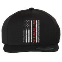 Tractor Pulling American Flag 4th of July Cool Novelty Wool Snapback Cap