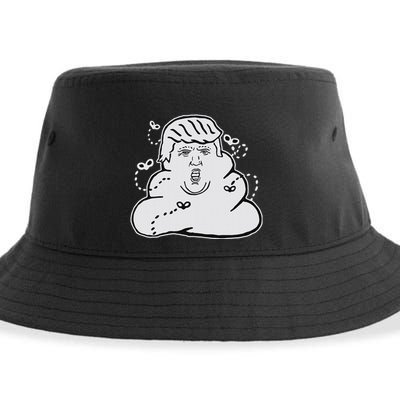Trump Poop Anti Trump Anti Maga Political Statement Sustainable Bucket Hat