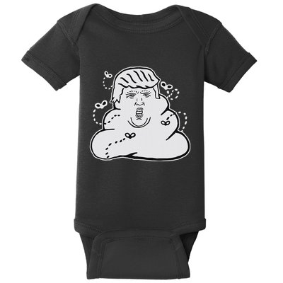Trump Poop Anti Trump Anti Maga Political Statement Baby Bodysuit