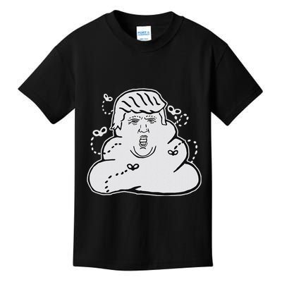 Trump Poop Anti Trump Anti Maga Political Statement Kids T-Shirt