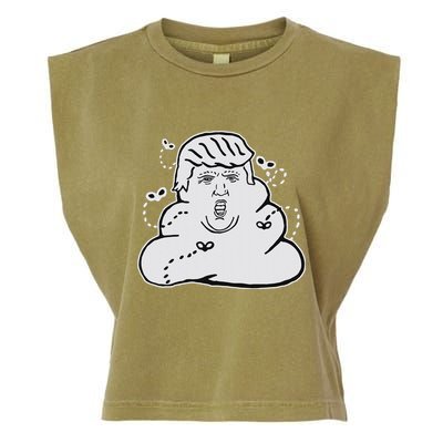 Trump Poop Anti Trump Anti Maga Political Statement Garment-Dyed Women's Muscle Tee