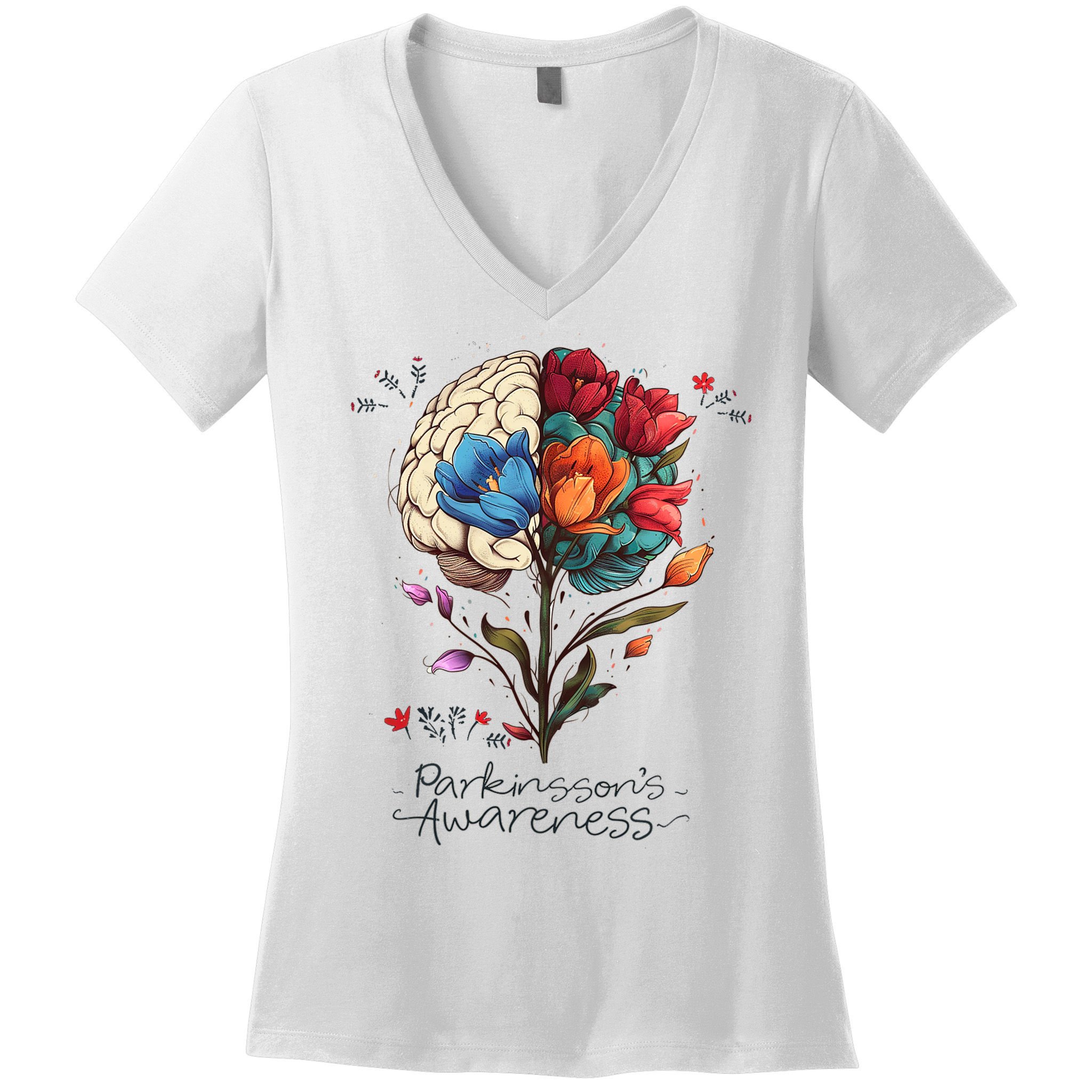Tulip ParkinsonS Awareness Parkinson April Month Women's V-Neck T-Shirt