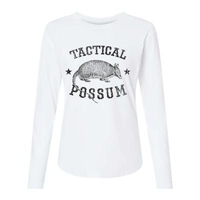 Tactical Possum Armadillo Animal Pun Texas Funny Womens Cotton Relaxed Long Sleeve T-Shirt