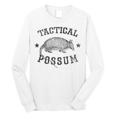 Tactical Possum Armadillo Animal Pun Texas Funny Long Sleeve Shirt