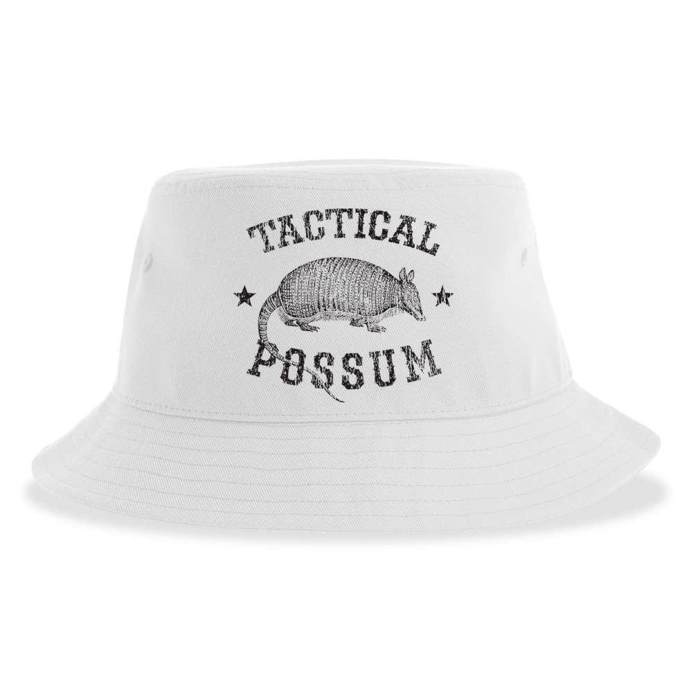Tactical Possum Armadillo Animal Pun Texas Funny Sustainable Bucket Hat