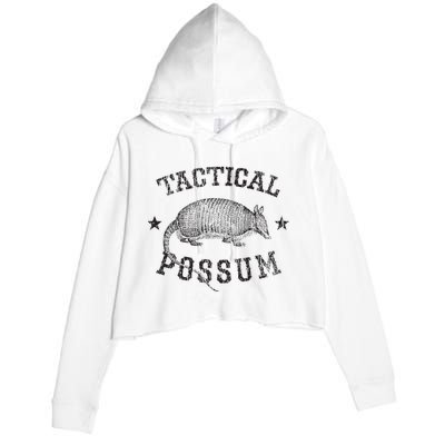 Tactical Possum Armadillo Animal Pun Texas Funny Crop Fleece Hoodie