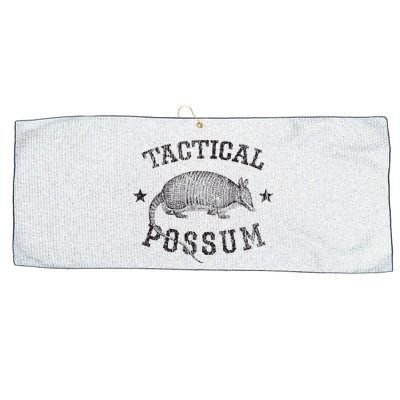 Tactical Possum Armadillo Animal Pun Texas Funny Large Microfiber Waffle Golf Towel