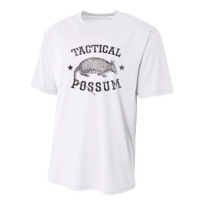 Tactical Possum Armadillo Animal Pun Texas Funny Youth Performance Sprint T-Shirt