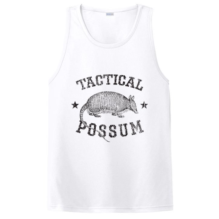 Tactical Possum Armadillo Animal Pun Texas Funny PosiCharge Competitor Tank