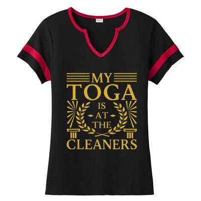 Toga Party Accessories My Toga Is At The Cleaners Ladies Halftime Notch Neck Tee