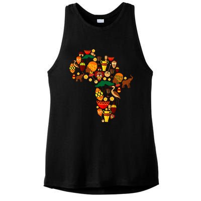 Tribal Primitive Africa Map African Roots Bhm Melanin Pride Funny Gift Ladies PosiCharge Tri-Blend Wicking Tank