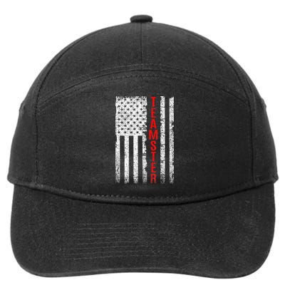 Teamster Proud American Flag Distressed 7-Panel Snapback Hat