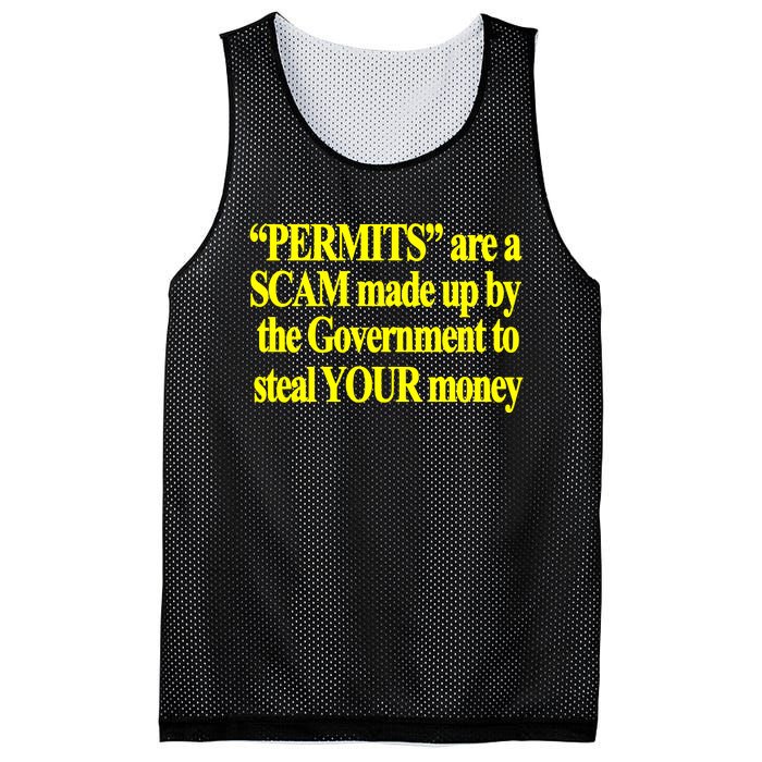 Theclassyshirts Permits Are A Scam Made Up By The Government To Steal Your Money Mesh Reversible Basketball Jersey Tank