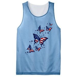 Th Patriotic America flag Butterflies Lover 4th Of July Mesh Reversible Basketball Jersey Tank