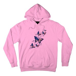 Th Patriotic America flag Butterflies Lover 4th Of July Hoodie