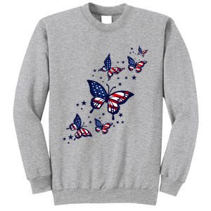 Th Patriotic America flag Butterflies Lover 4th Of July Sweatshirt