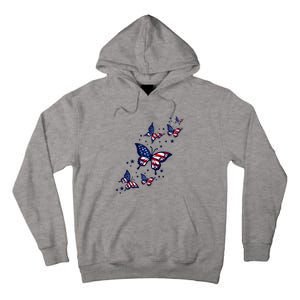 Th Patriotic America flag Butterflies Lover 4th Of July Tall Hoodie