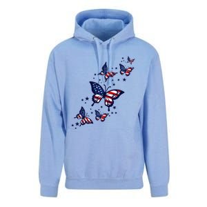 Th Patriotic America flag Butterflies Lover 4th Of July Unisex Surf Hoodie