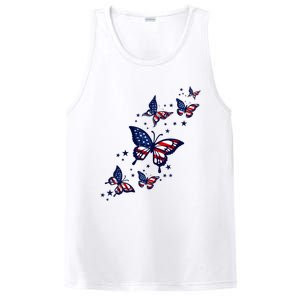 Th Patriotic America flag Butterflies Lover 4th Of July PosiCharge Competitor Tank