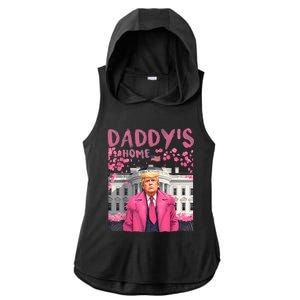 Trump President Again DaddyS Home Take America Back Ladies PosiCharge Tri-Blend Wicking Draft Hoodie Tank