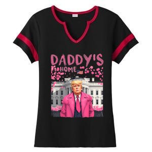 Trump President Again DaddyS Home Take America Back Ladies Halftime Notch Neck Tee