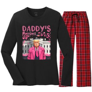 Trump President Again DaddyS Home Take America Back Women's Long Sleeve Flannel Pajama Set 