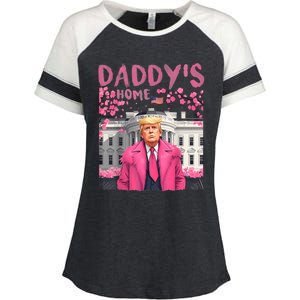 Trump President Again DaddyS Home Take America Back Enza Ladies Jersey Colorblock Tee