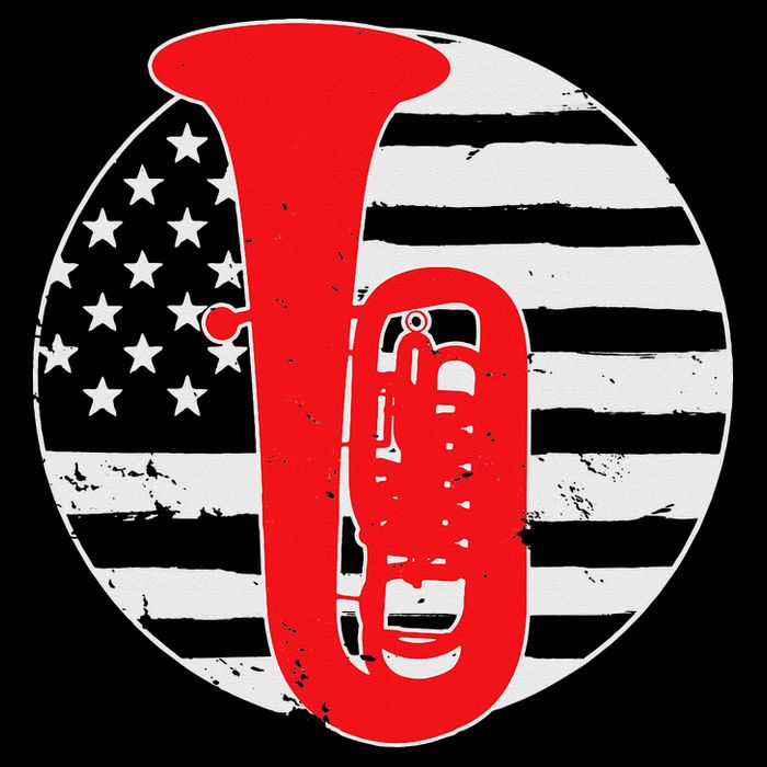 Tuba Player American USA Flag 4th Of July Vintage Tall T-Shirt