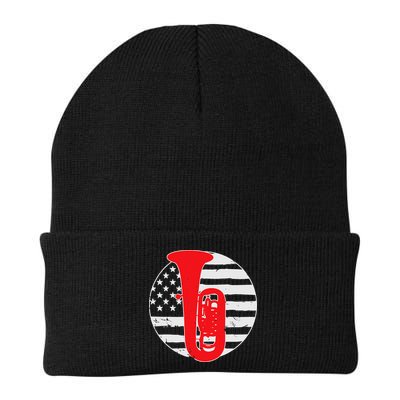 Tuba Player American USA Flag 4th Of July Vintage Beanie