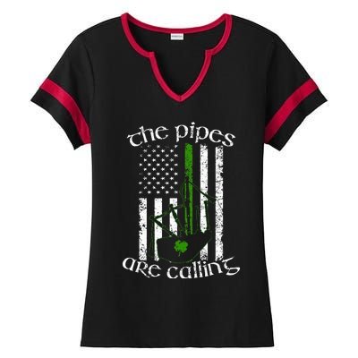 The Pipes Are Calling Bagpipe Ladies Halftime Notch Neck Tee