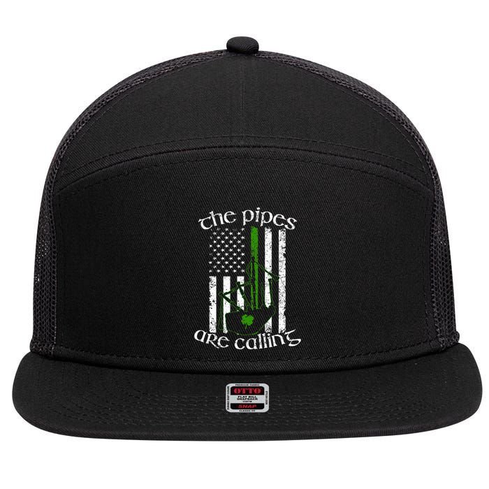 The Pipes Are Calling Bagpipe 7 Panel Mesh Trucker Snapback Hat