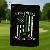 The Pipes Are Calling Bagpipe Golf Towel