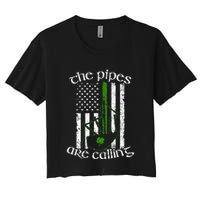 The Pipes Are Calling Bagpipe Women's Crop Top Tee
